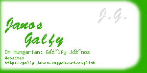 janos galfy business card